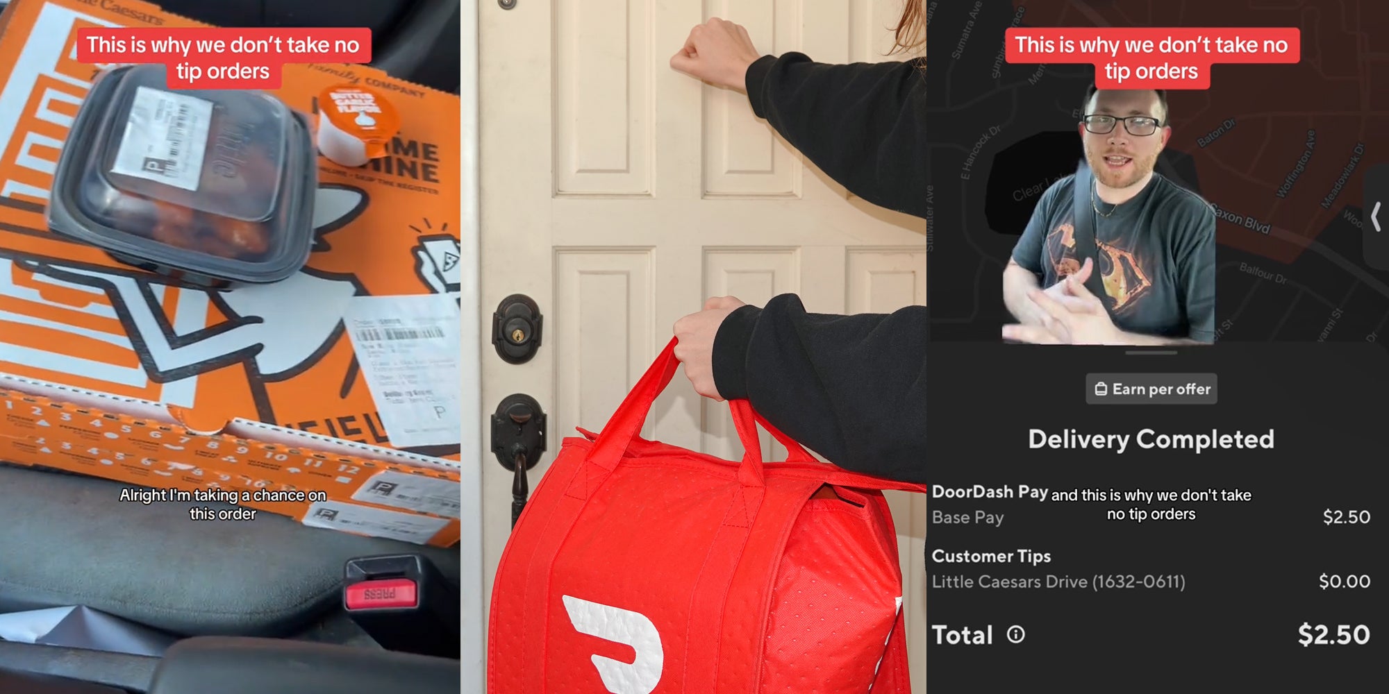 Doordash Driver Takes Tipless Little Caesars Order and Regrets It