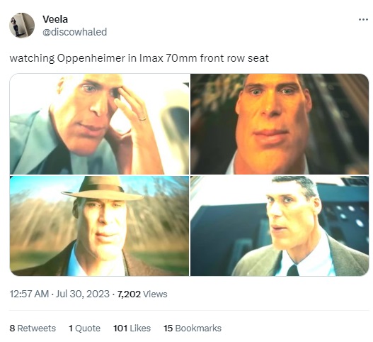 oppenheimer front row imax meme
