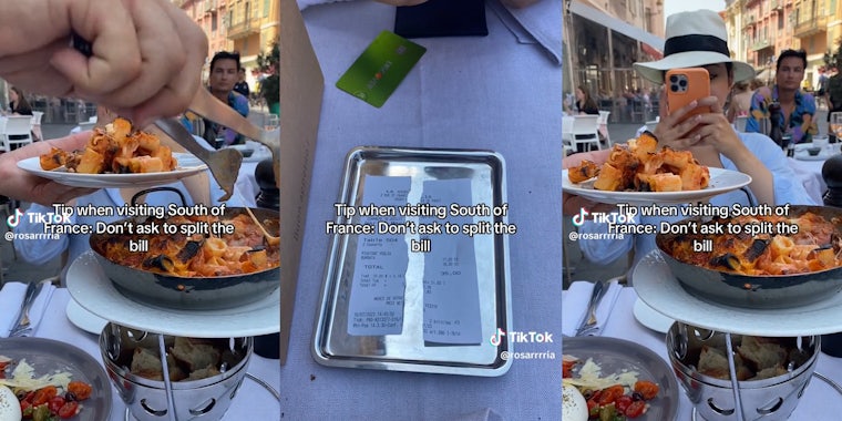 diners in France ask for bill to be split, receive bill ripped in half