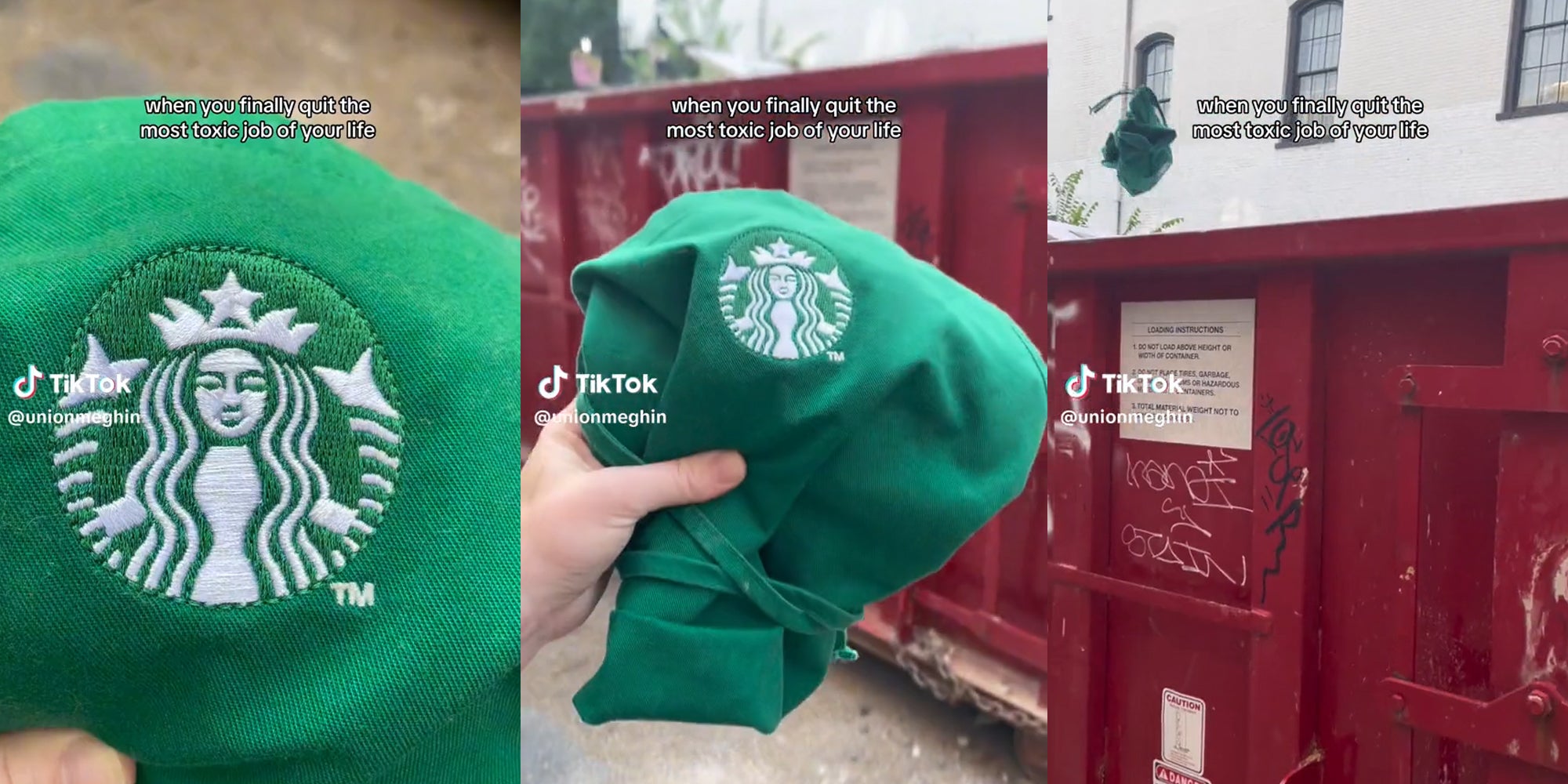 Starbucks Barista Throws Apron in Dumpster After Quitting