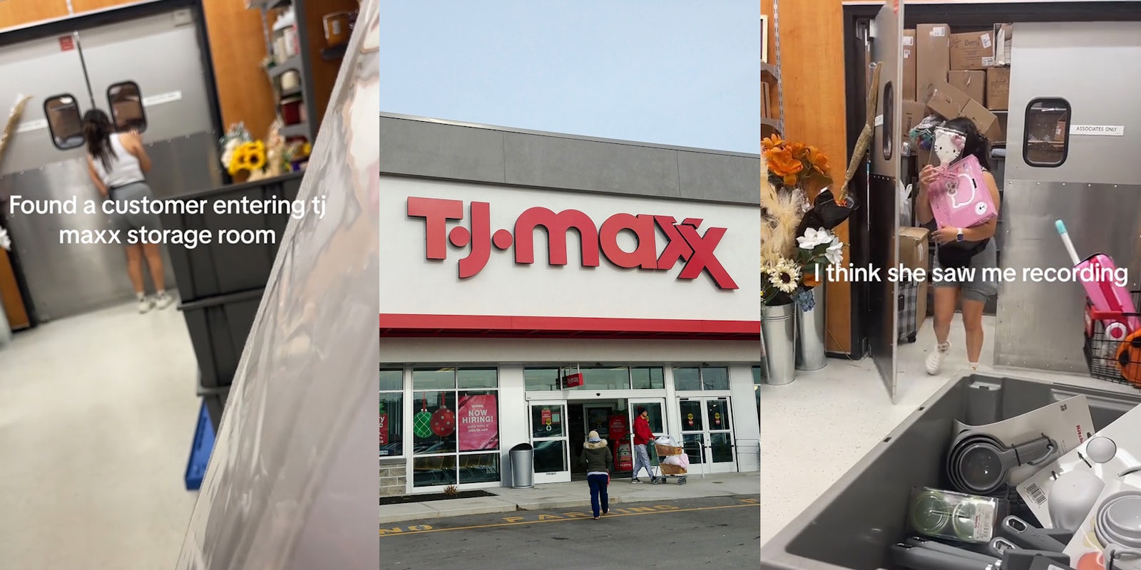 Shopper Catches Customer Sneaking Into T.J. Maxx Storeroom
