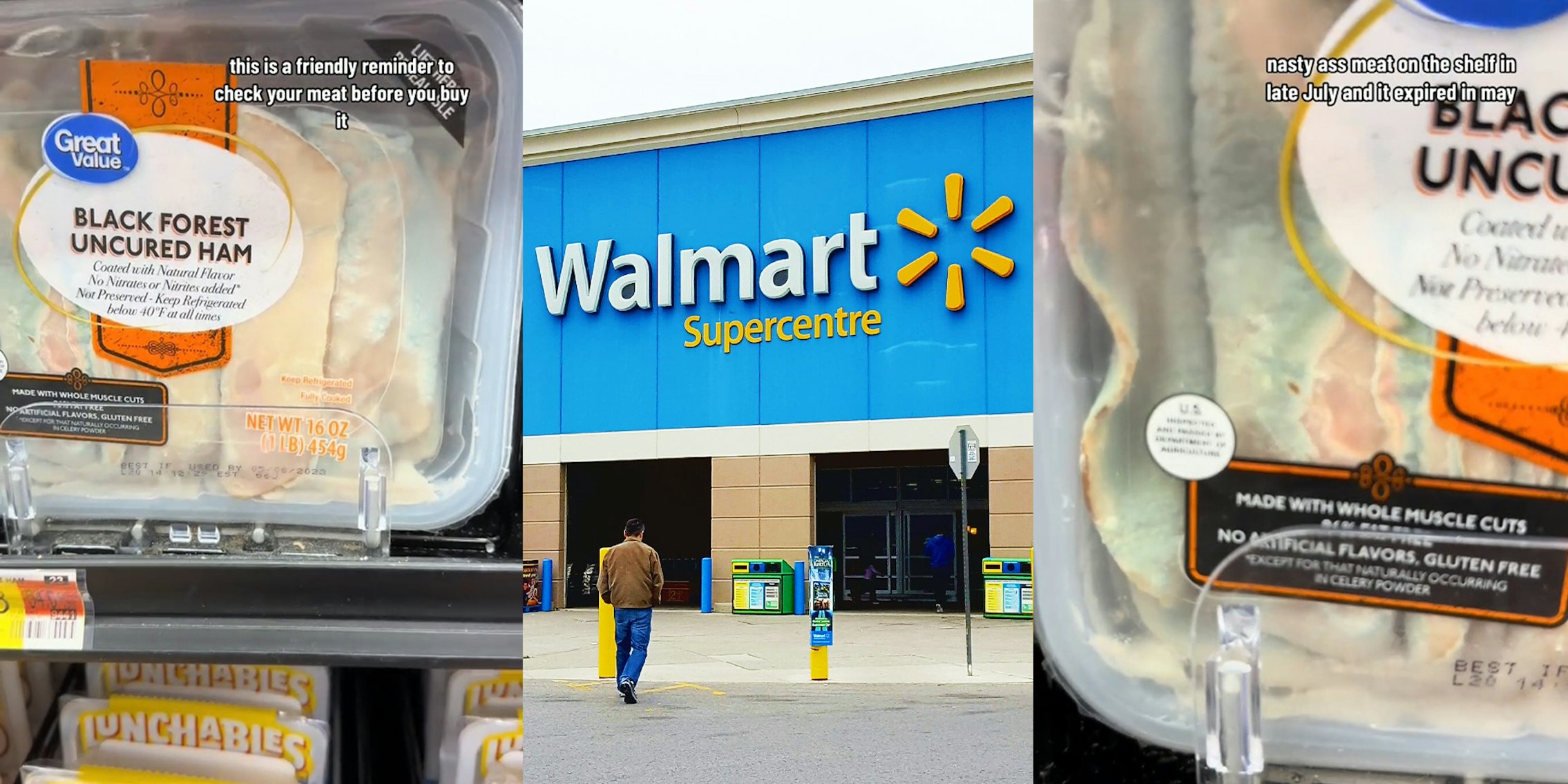 Great value Walmart expired black cured ham