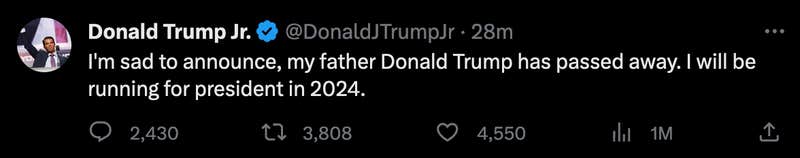 trump jr hacked tweets