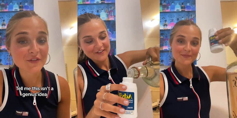 'broke girl's Advil and Tito's Vodka hack