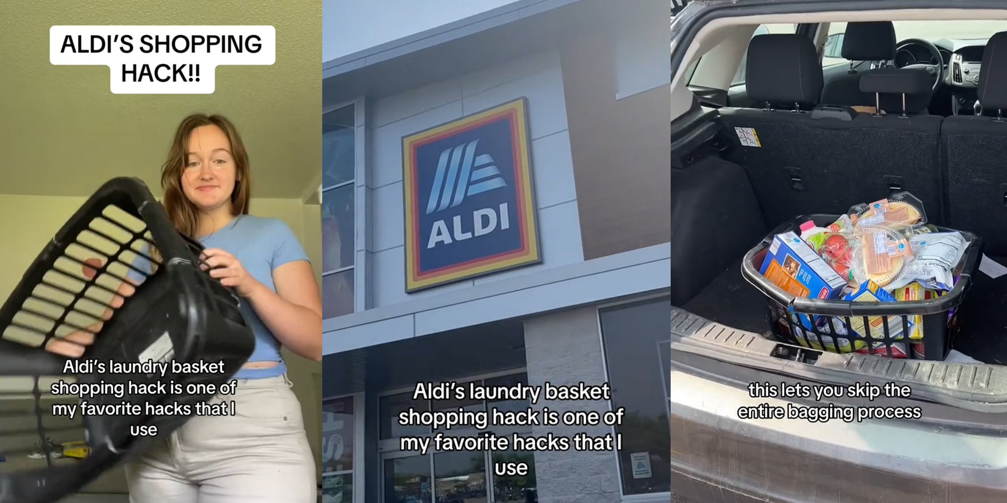 Aldi Customer Shares Laundry Basket Shopping Hack