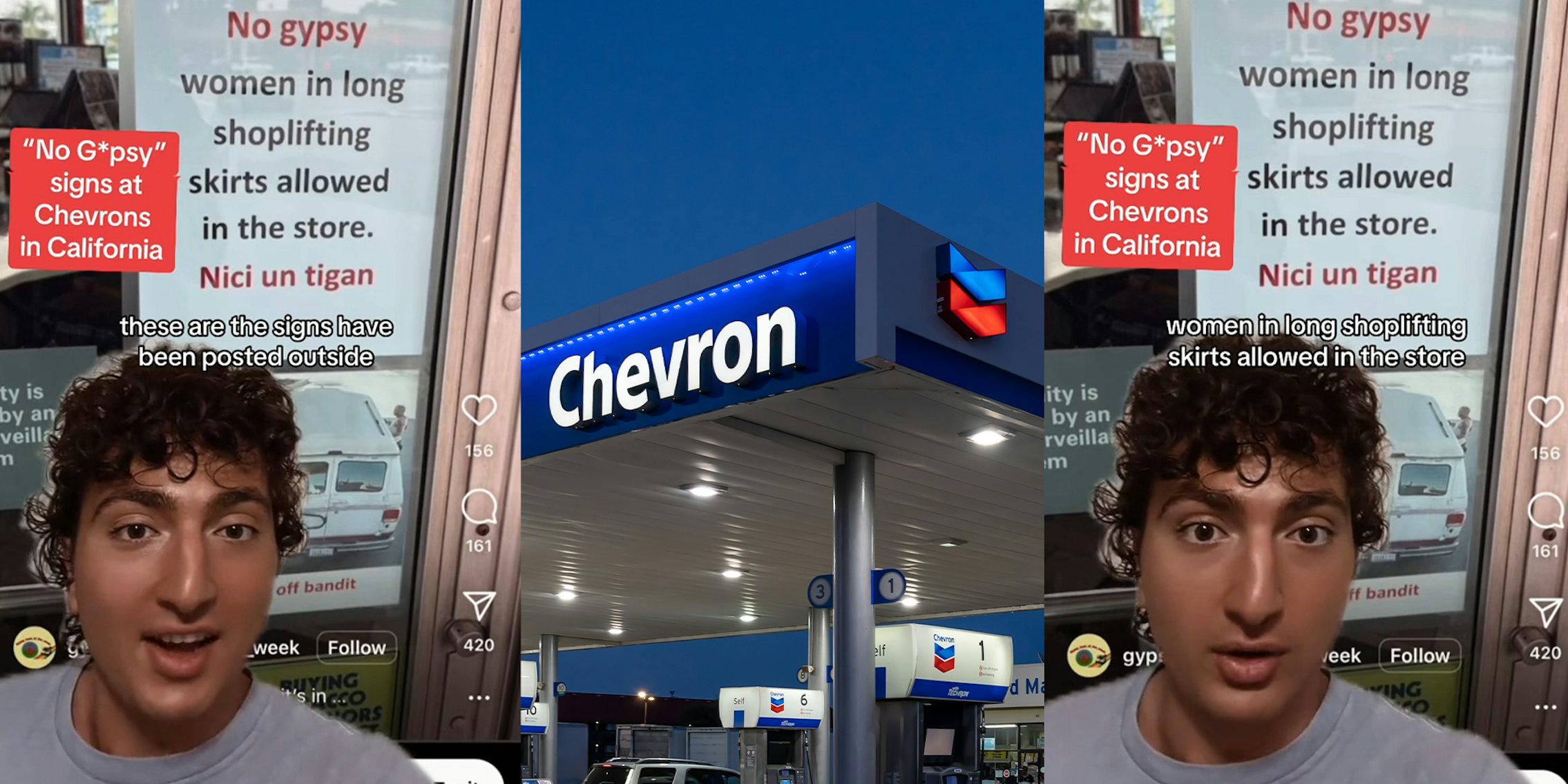 TikToker calls out Chevron for signs banning Roma people