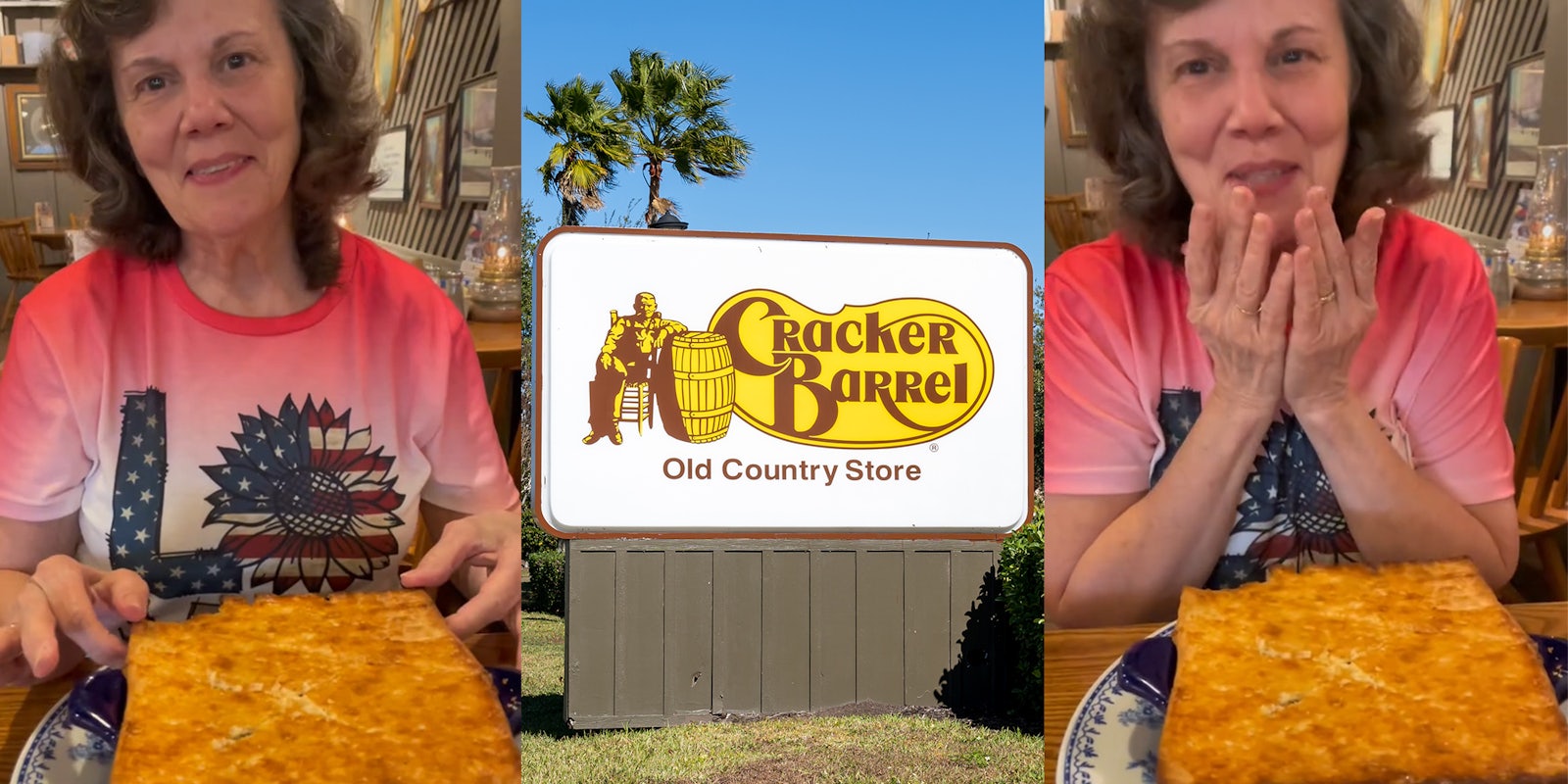 Cracker Barrel customer orders chicken pot pie. Its crust is questionable