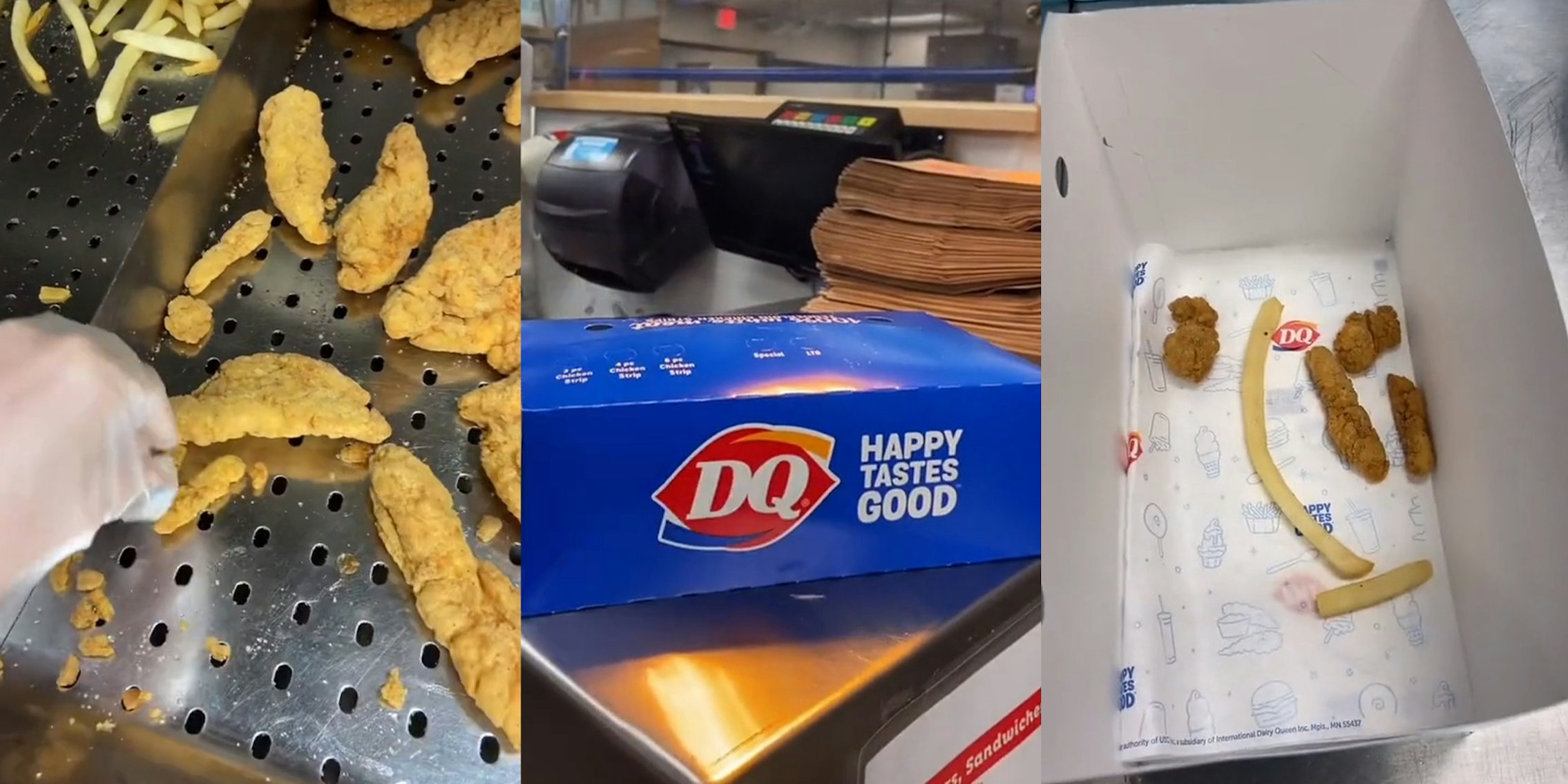 Dairy Queen worker finds the smallest chicken strips to put in the basket as payback