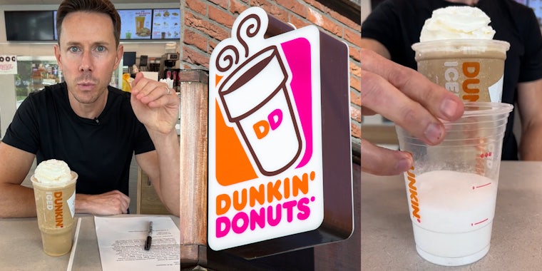 Dunkin’ customer shows how much sugar is in a Pumpkin Swirl Frozen Coffee