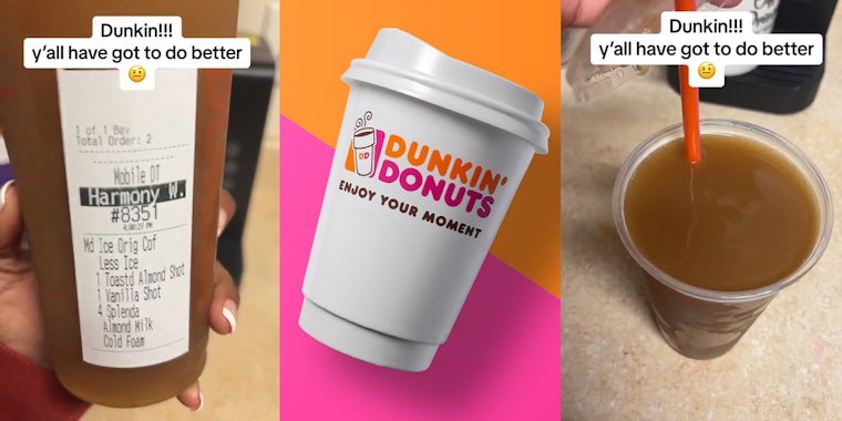 Dunkin' customer slams chain for serving her 'watery' iced coffee