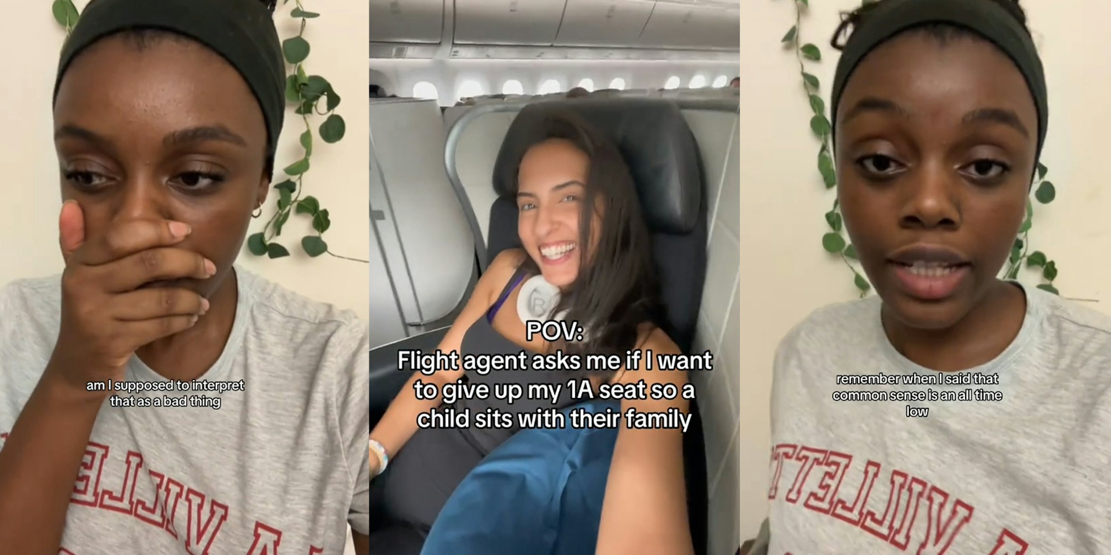 Passenger asks woman to give up first-class seat for his family