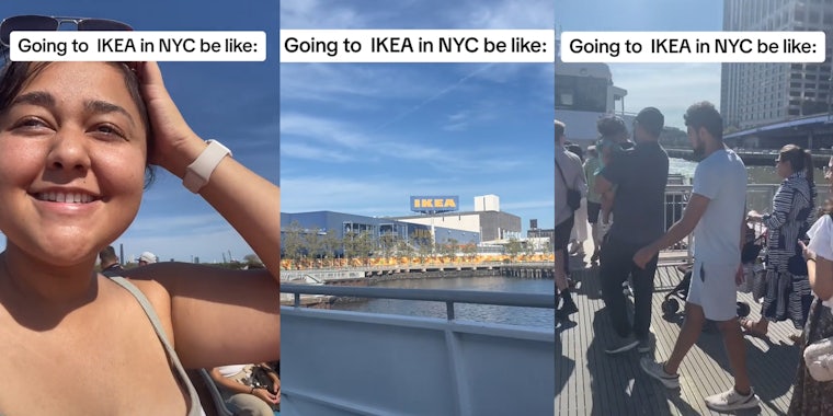 Woman rides Ikea ferry to get to Ikea in New York City