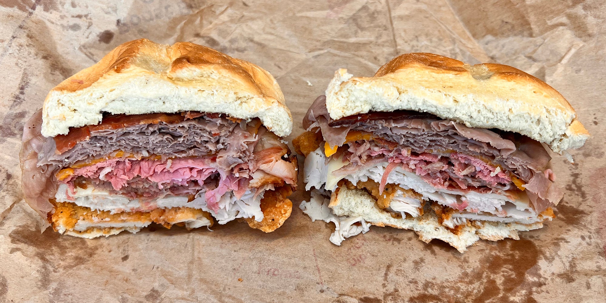 arby's meat mountain cut in half