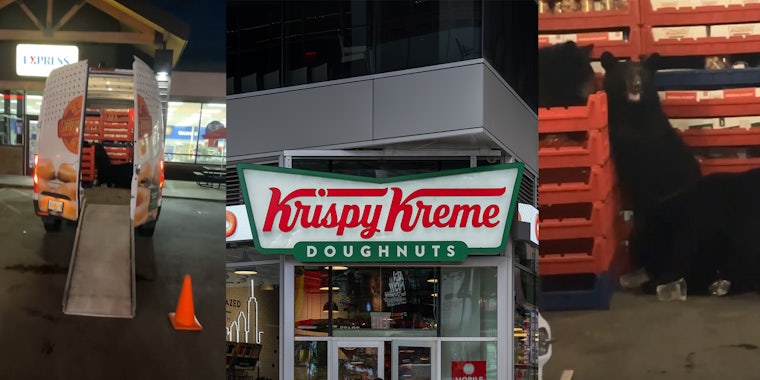 Man finds black bears gorging on Krispy Kreme in truck
