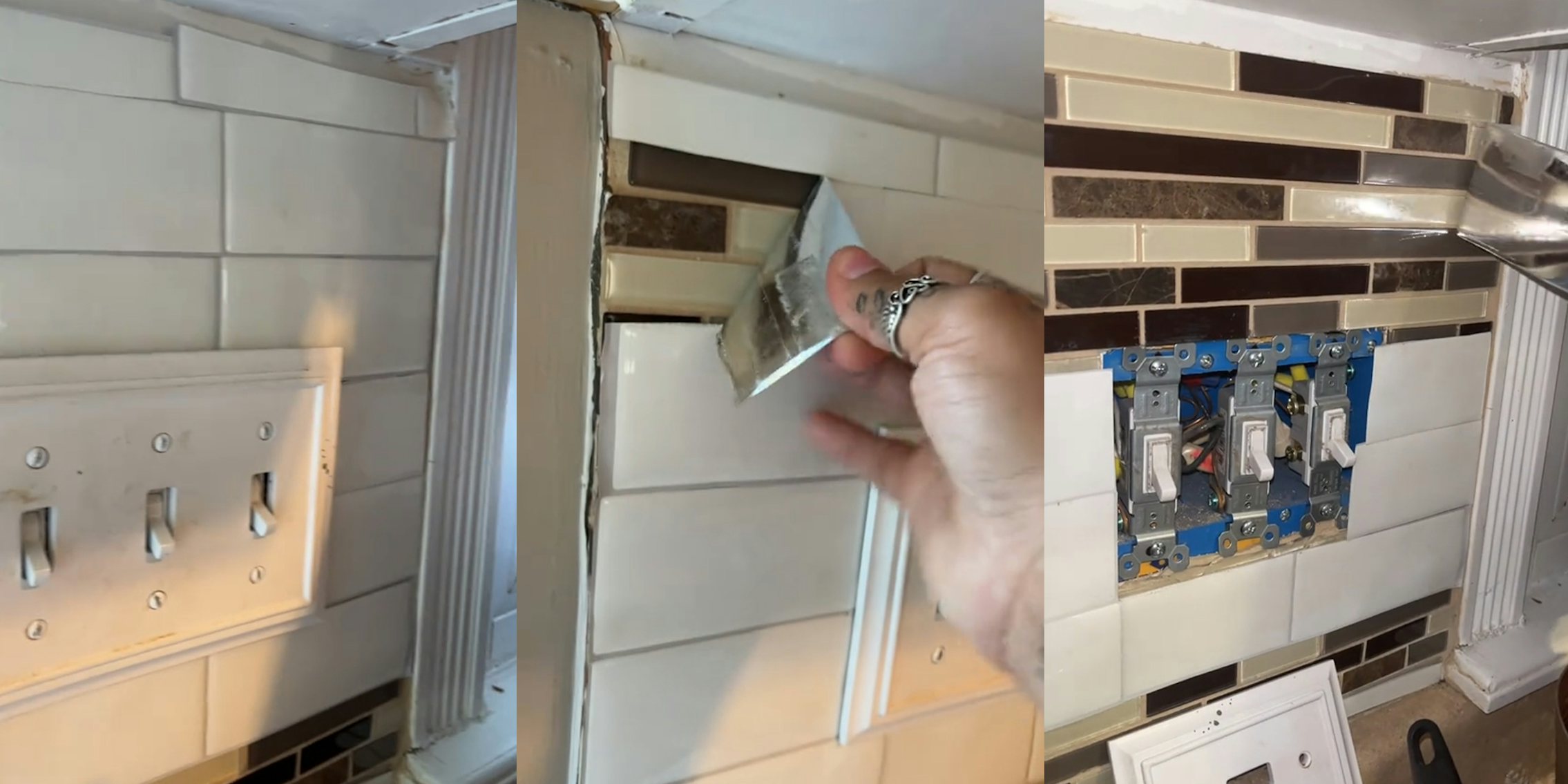 Woman finds out kitchen has peel-and-stick backsplash—two years after living in house