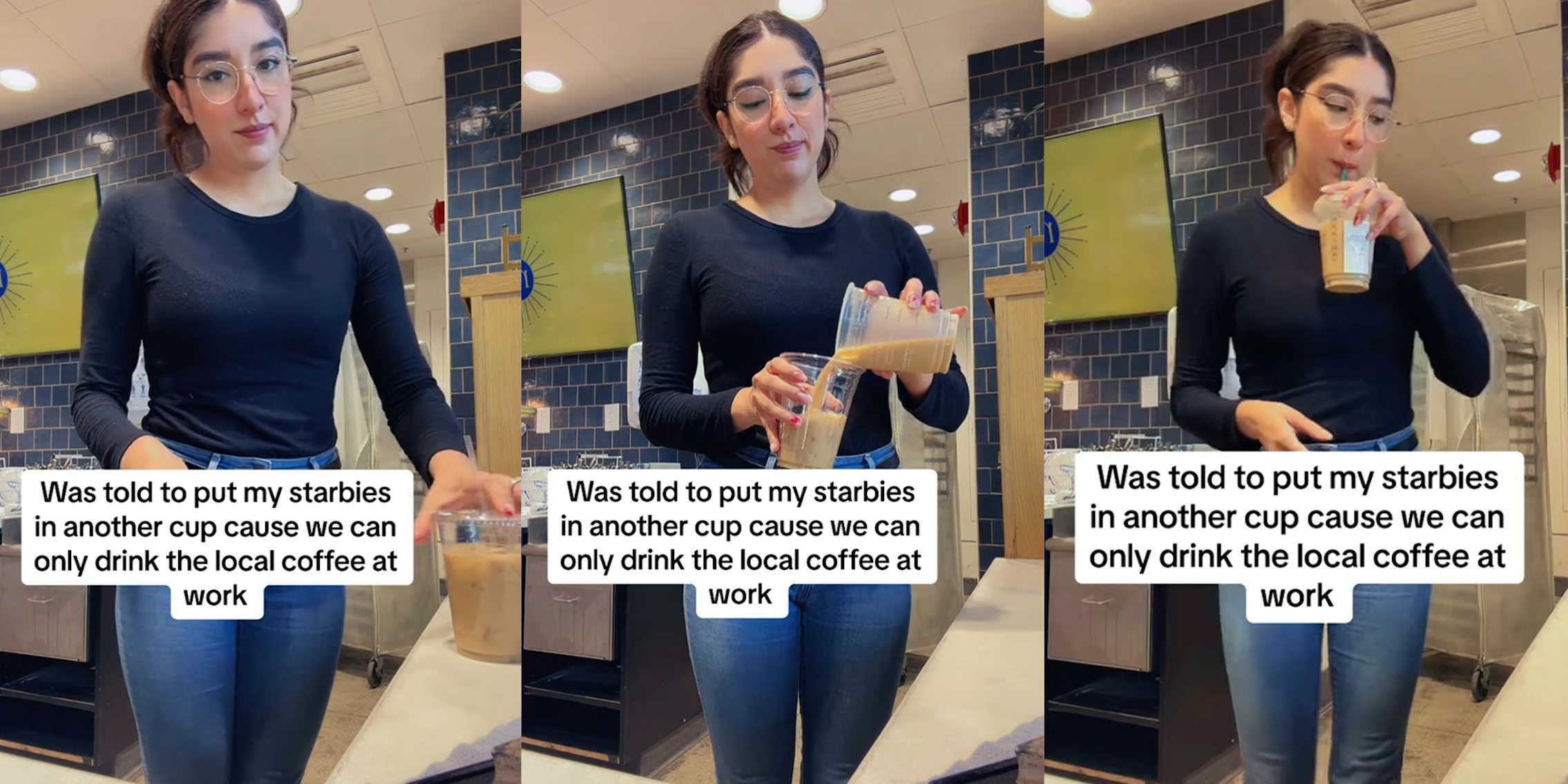 Local coffee shop barista says she’s not allowed to drink Starbucks, has to hide it in another cup