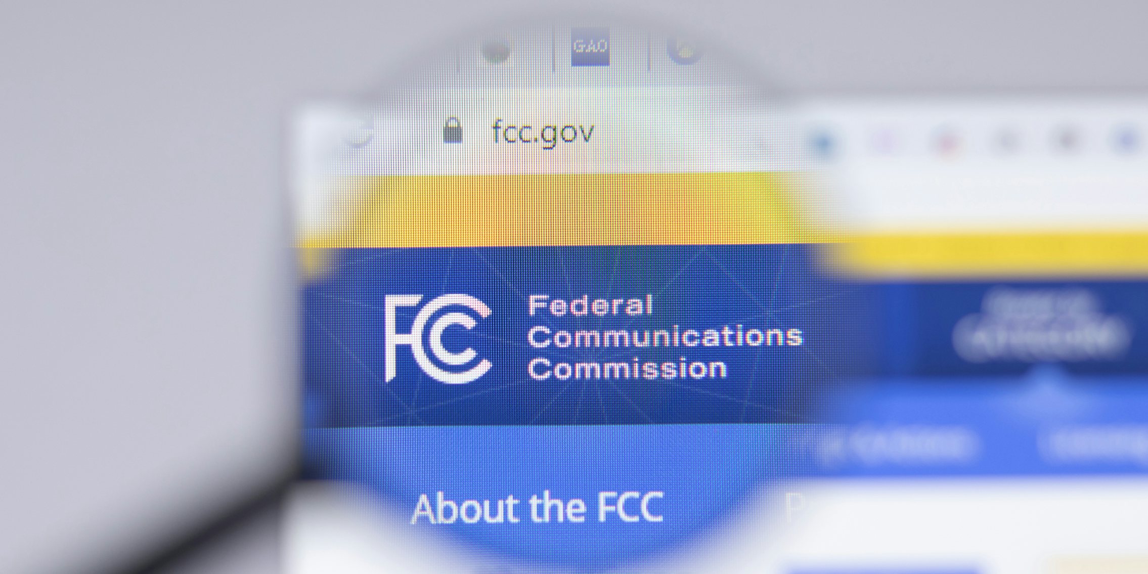 FCC logo close-up on website page