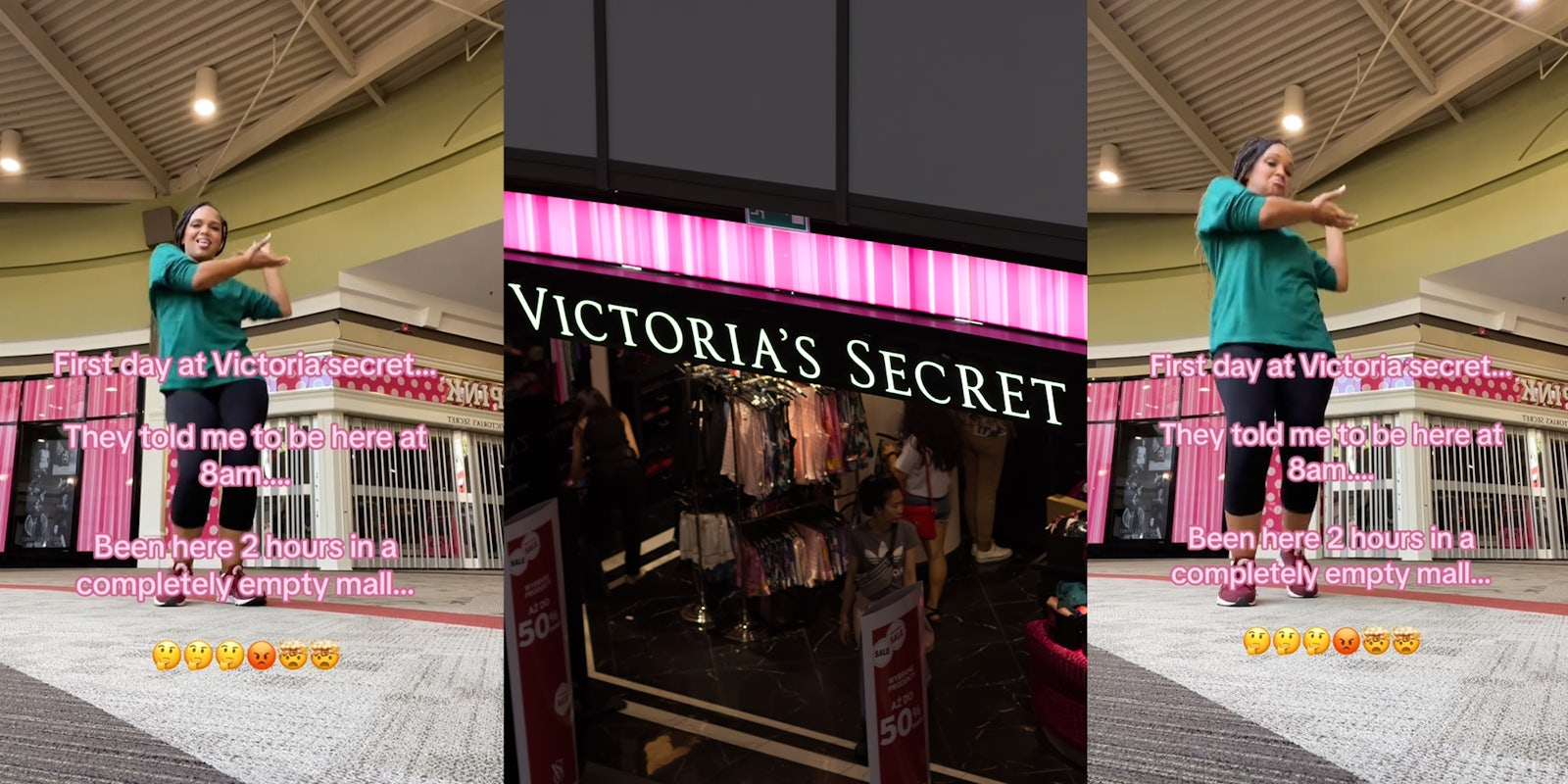 New Victoria’s Secret employee shows up to first day on time at 8am.