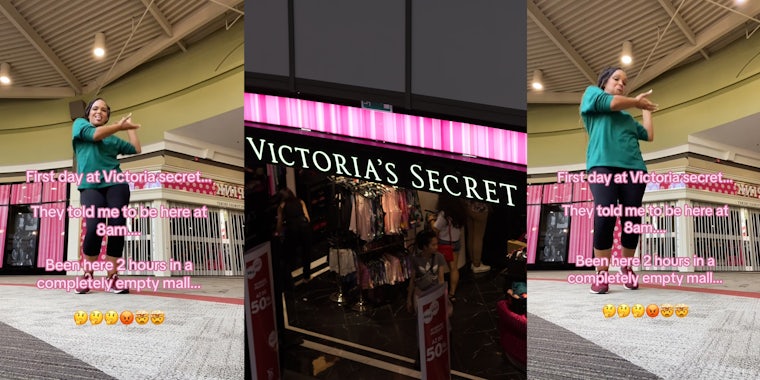 New Victoria’s Secret employee shows up to first day on time at 8am.