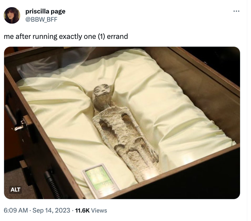 Alien remains on display