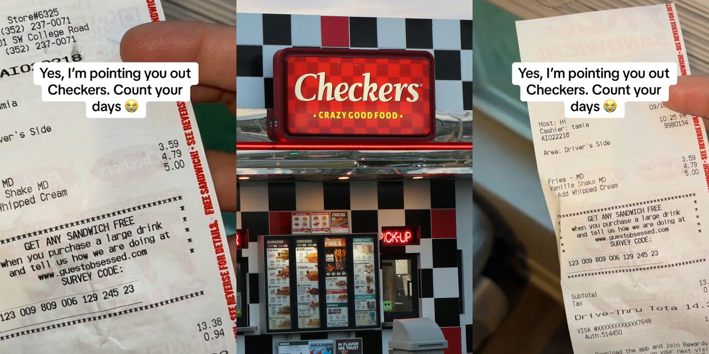 cker's customer holding receipt