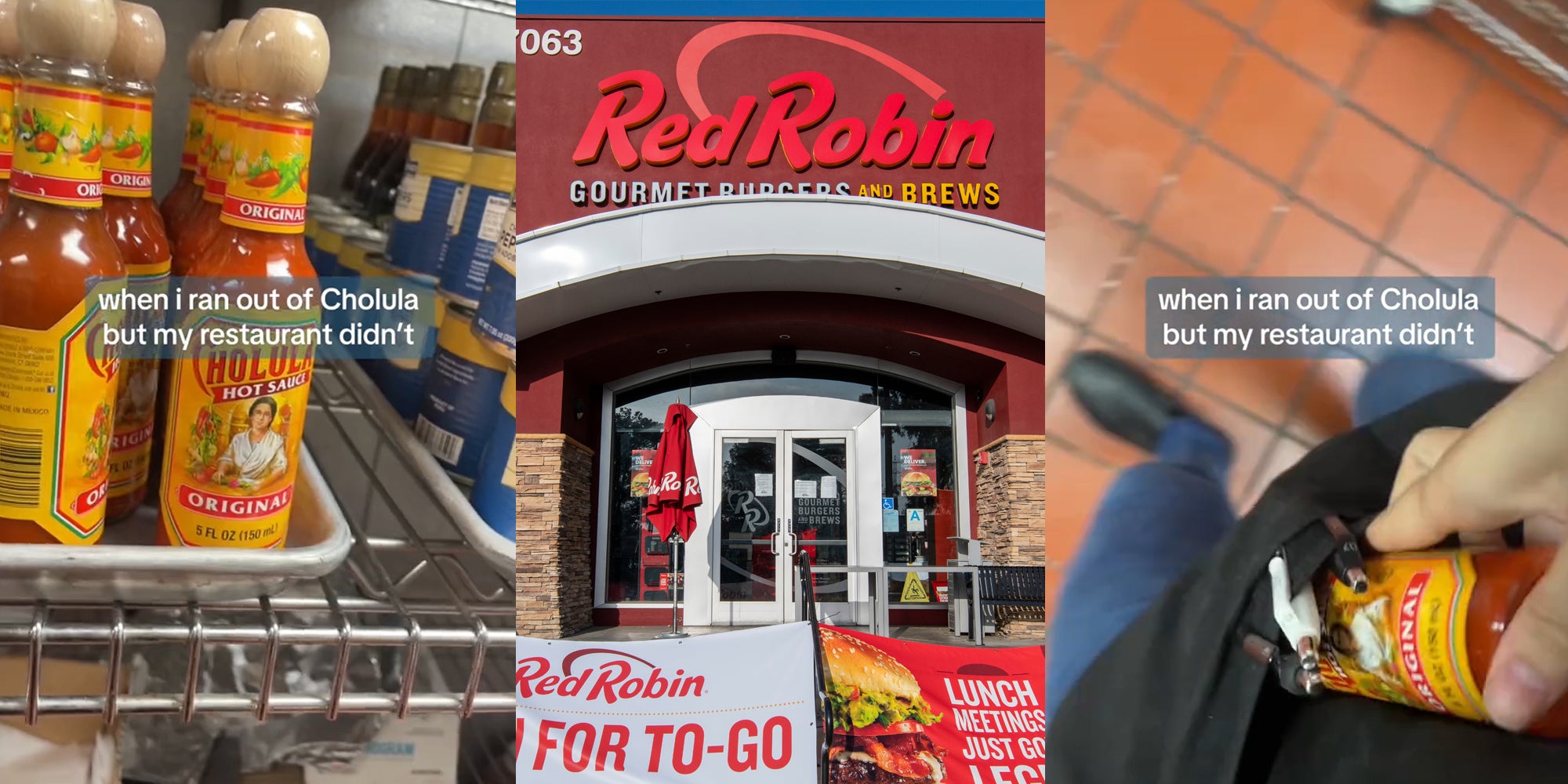 Red Robin Server Swipes New Cholula Bottle from Restaurant