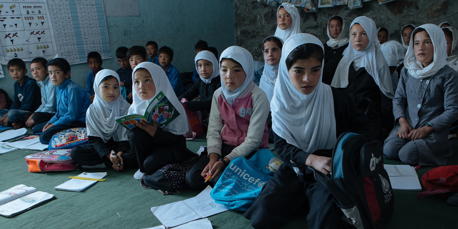 Afghan girls attend school in Herat.