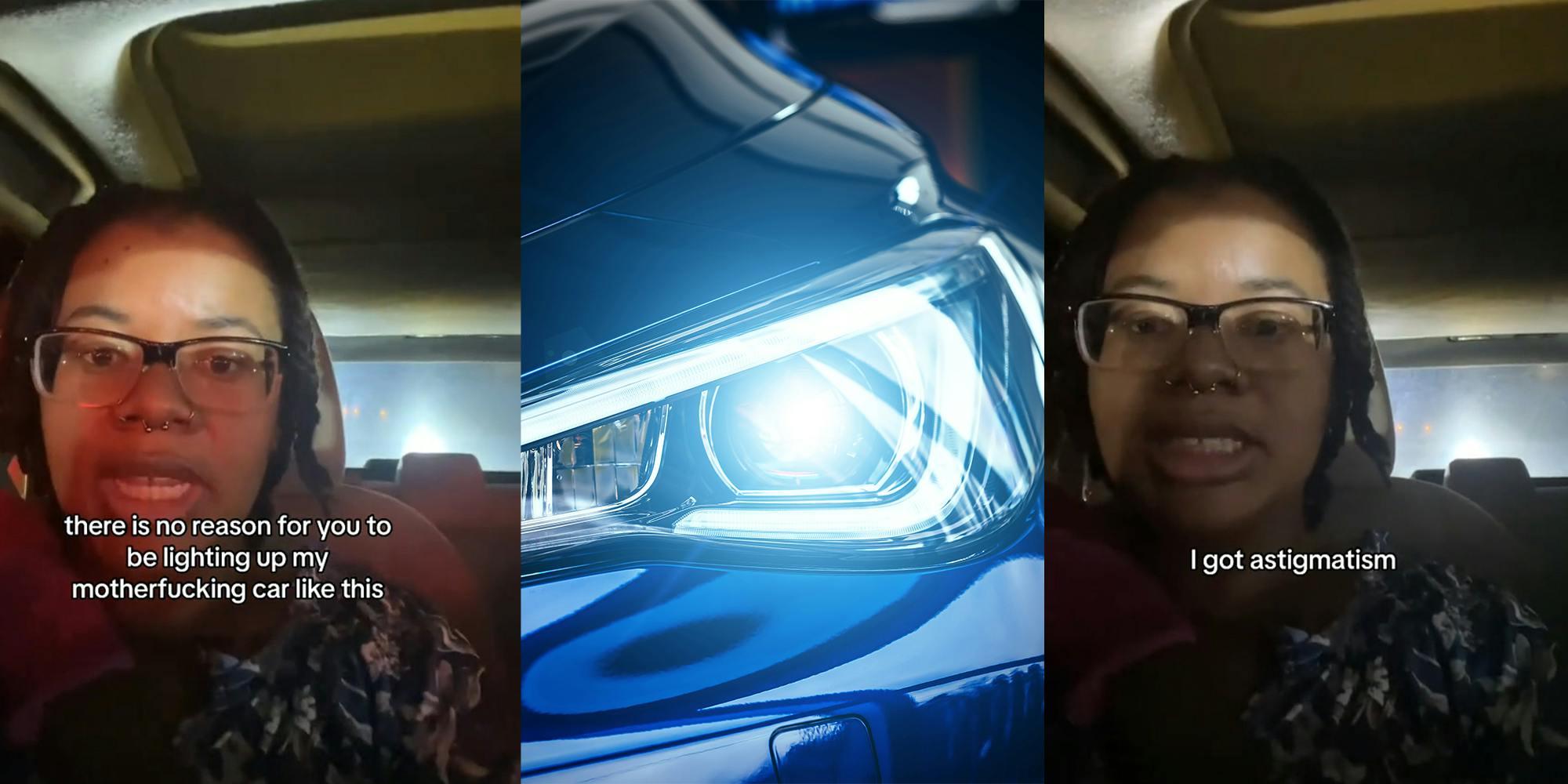 Woman claims that extremely bright headlights are making it difficult for her to drive at night