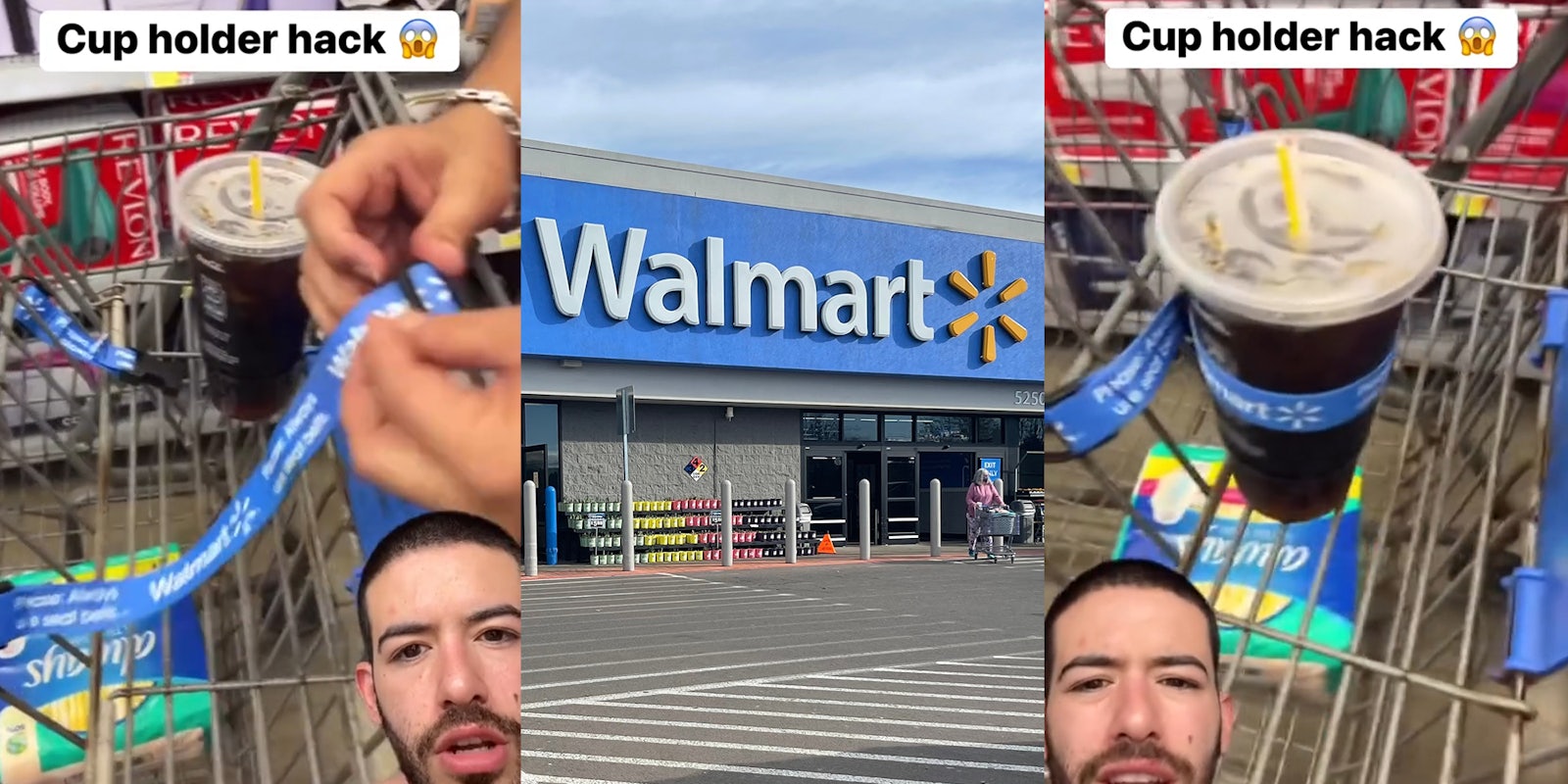 Shopper shares 'cup holder hack' for Walmart shopping carts