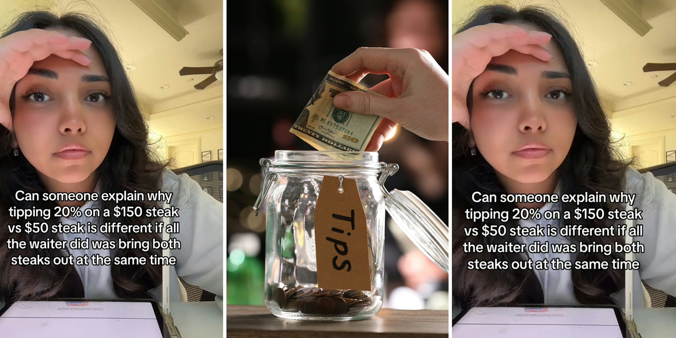 Customer questions tipping more when food is more expensive but workers put in same effort