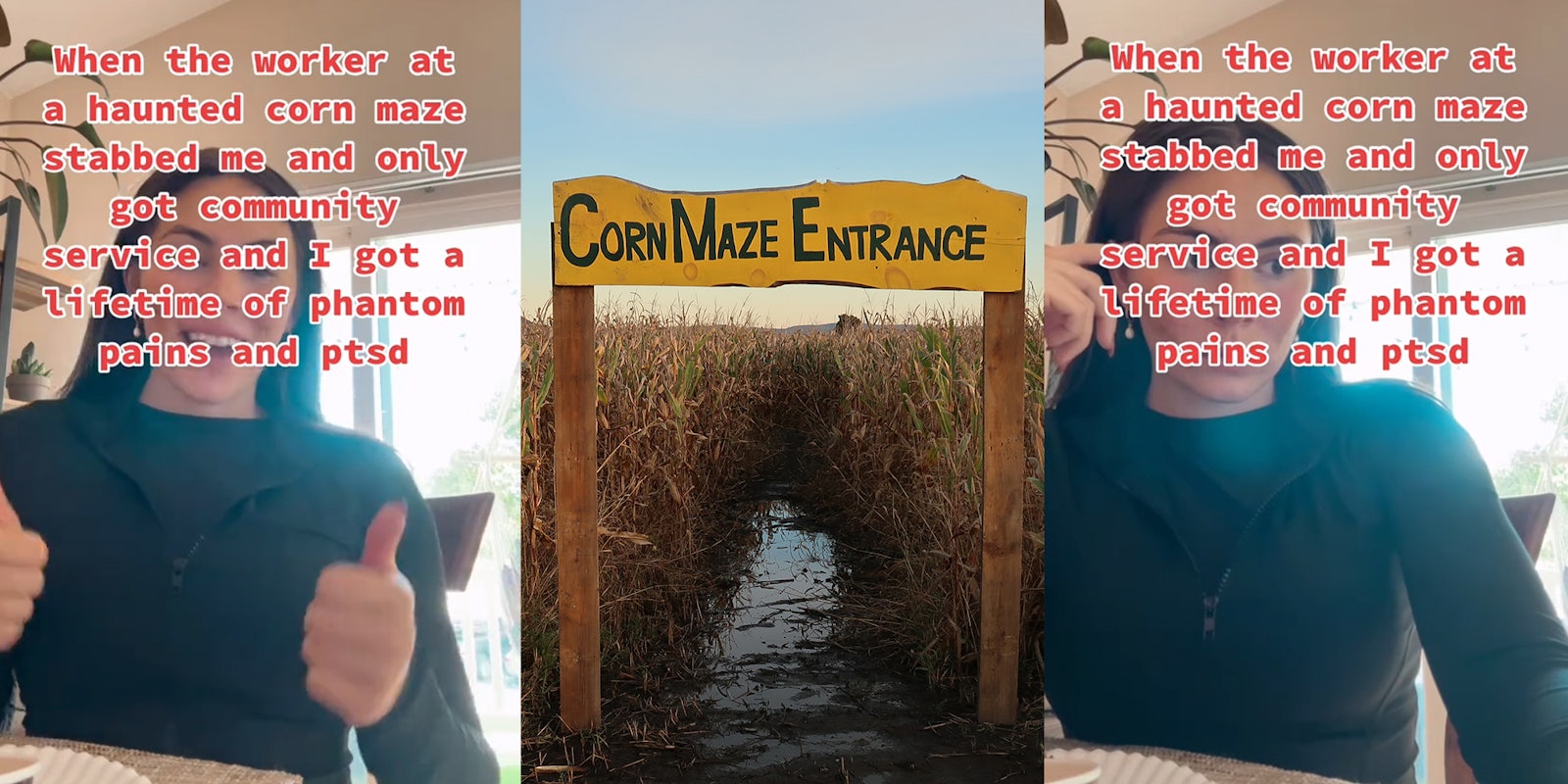 Woman says she was hurt by worker at a haunted corn maze