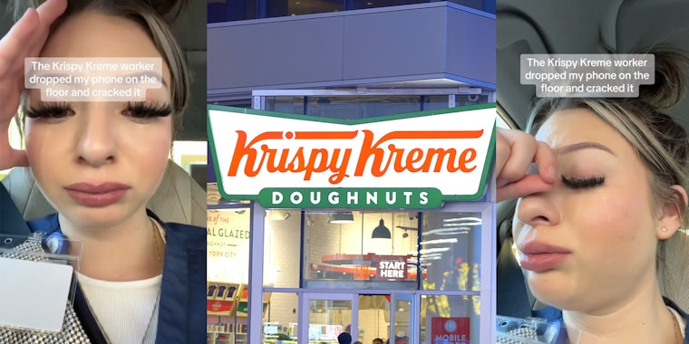 Krispy Kreme customer after worker cracks her phone in drive-thru