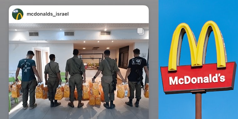 Mcdonalds donates free meals to Israel's IDF