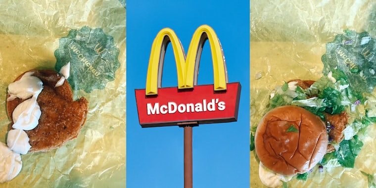 Customer mocks how the McDonald's McChicken is made