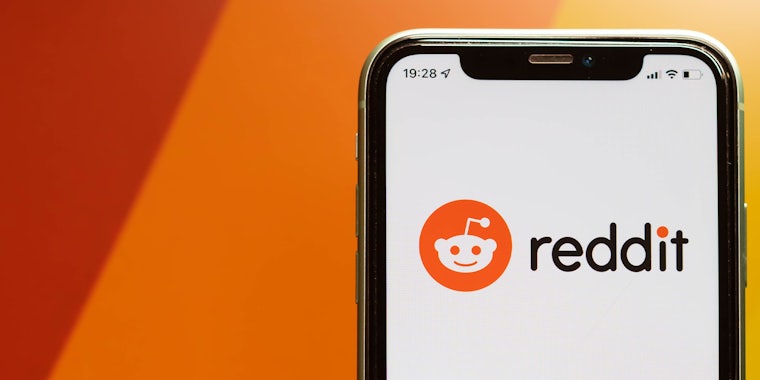 Reddit logo on smartphone screen.