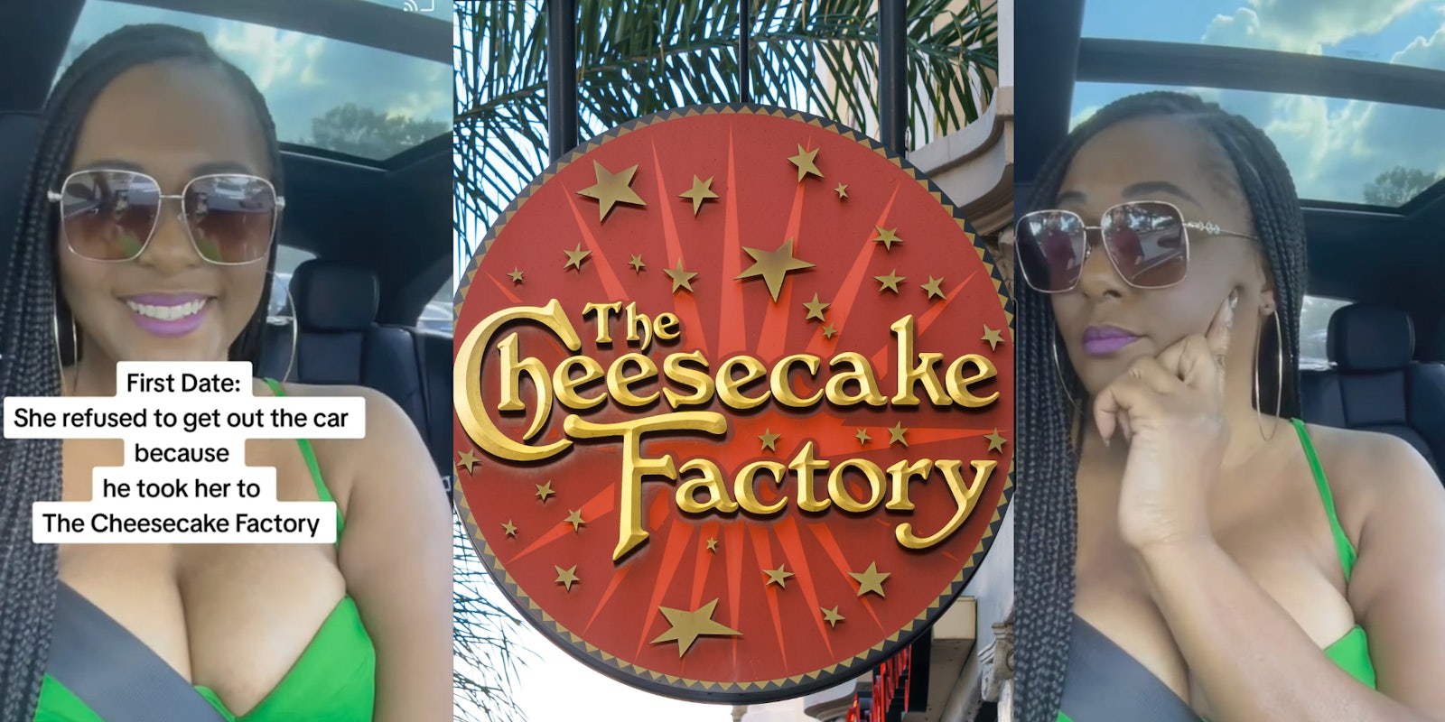 Woman refuses to get out of car after date takes her to the Cheesecake Factory