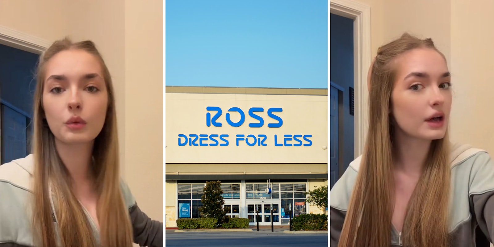 woman explaining rules that company Ross had during her shift; Ross Dress for Less Store Front
