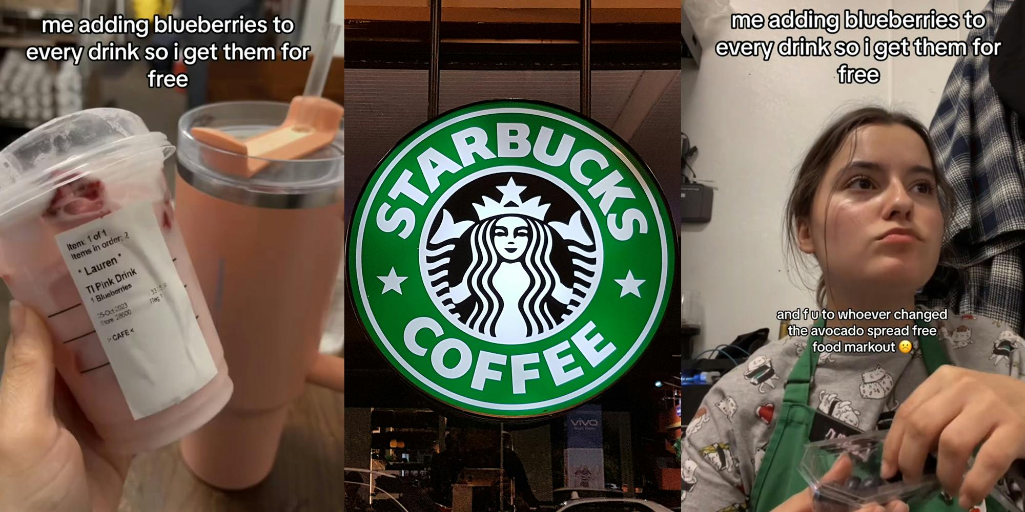 Starbucks barista adds blueberries to customers' orders so she can have them for free