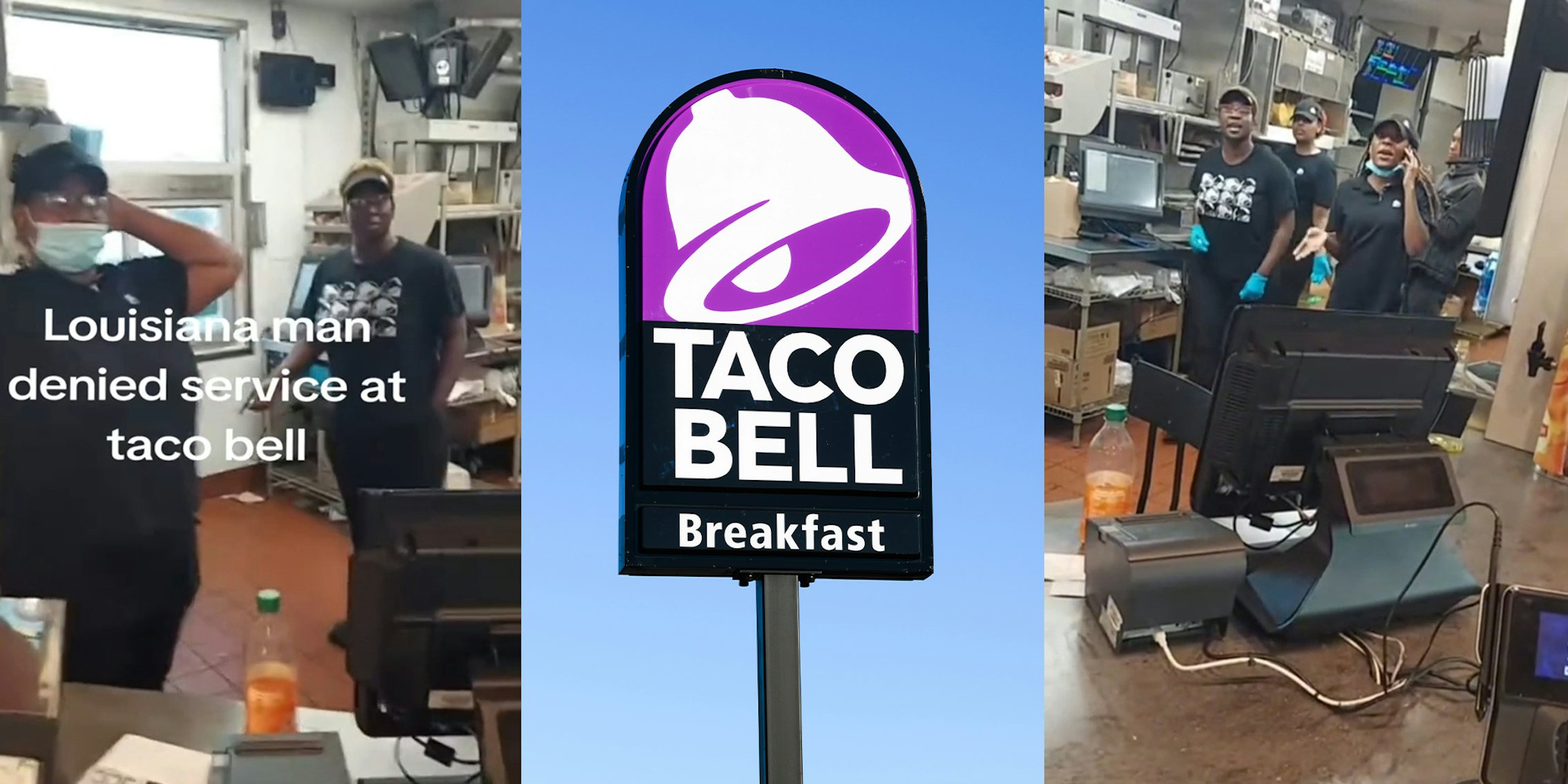Israeli man says Black Taco Bell workers didn’t make him a Mexican Pizza; TacoBell Outdoor Sign; Angry Taco Bell Workers