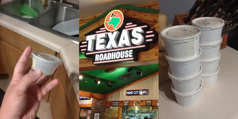 Texas Roadhouse customer orders a bunch of butter to-go.
