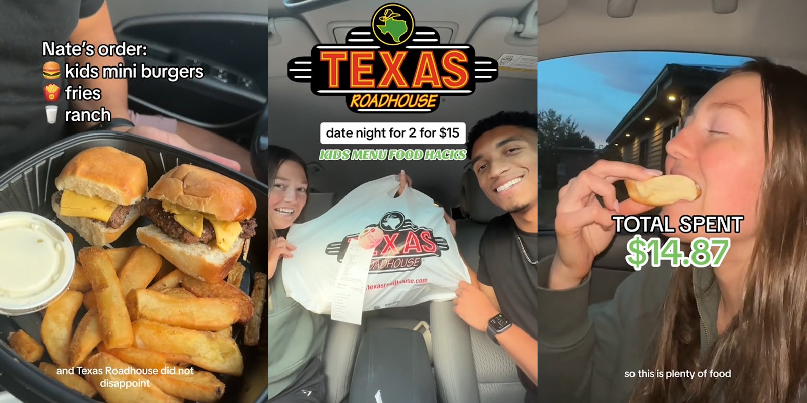 Texas Roadhouse customers share $15 cheap dinner date menu hack