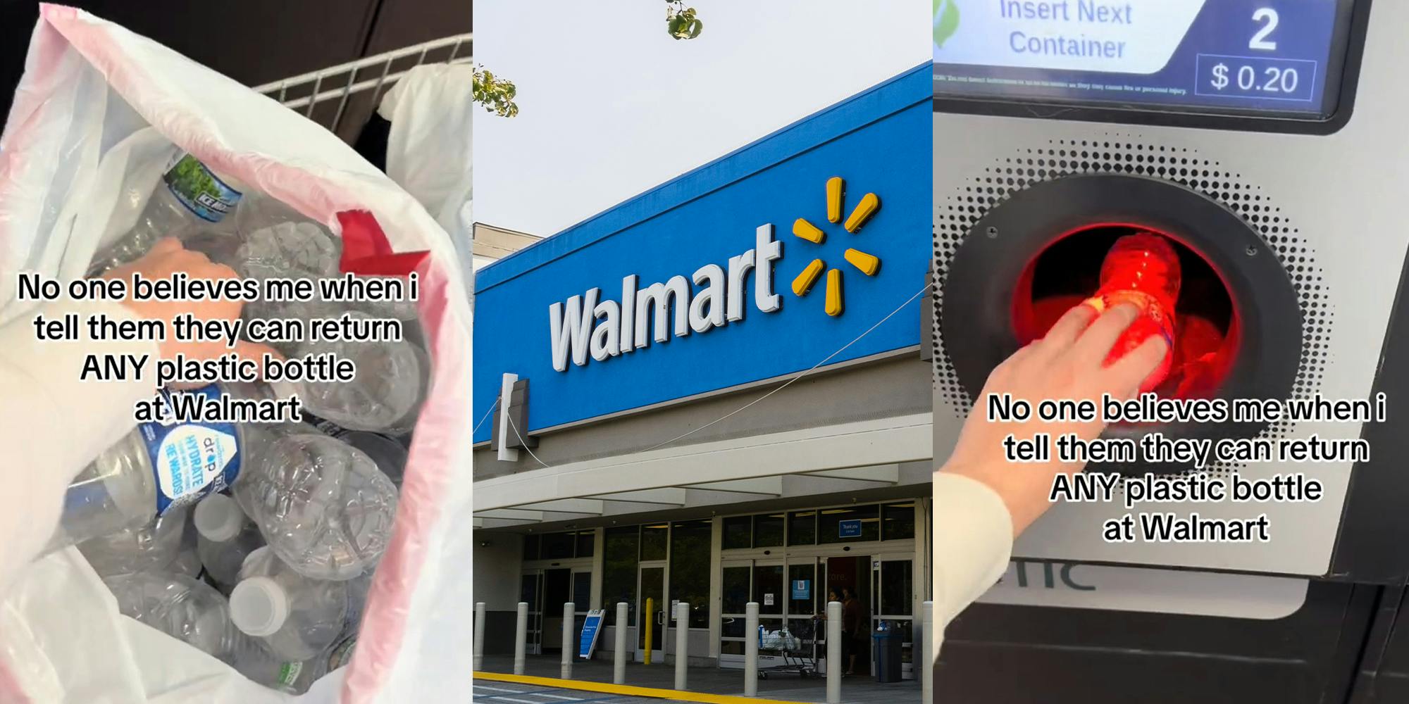 Walmart customer shares how to make money from empty water bottles in the store