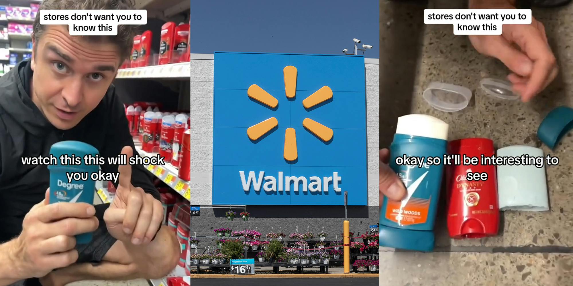 Walmart shopper empties tubes of Old Spice, Degree deodorants to compare them