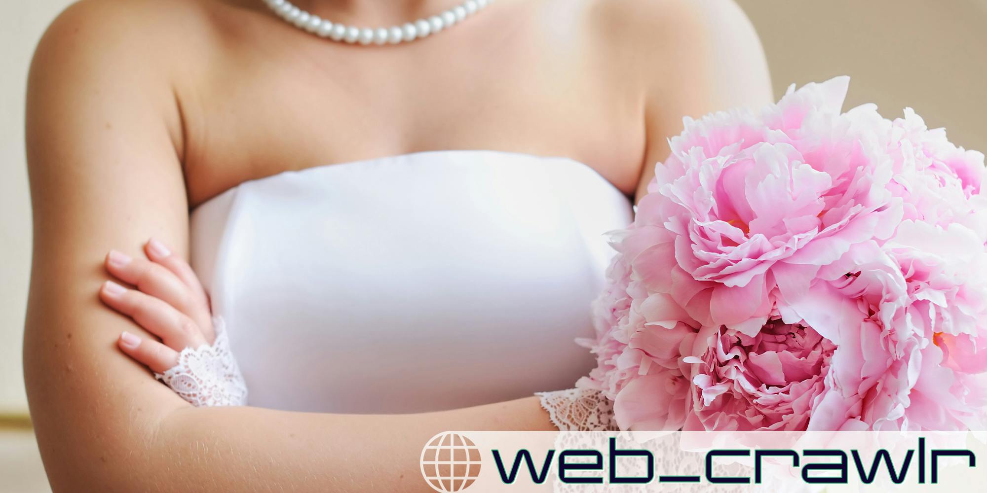 Discontented bride - young woman holding beautiful wedding flowers bouquet