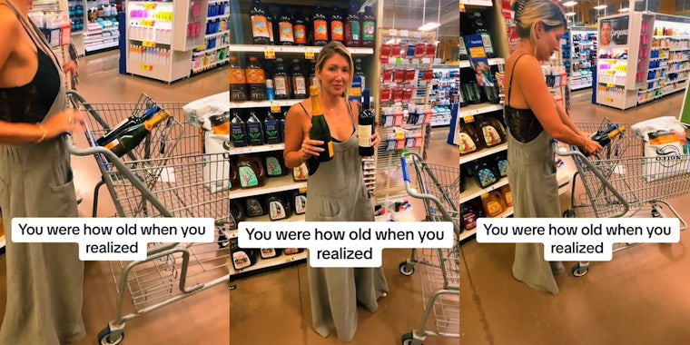 Shopper shares the right way to use shopping carts when buying wine