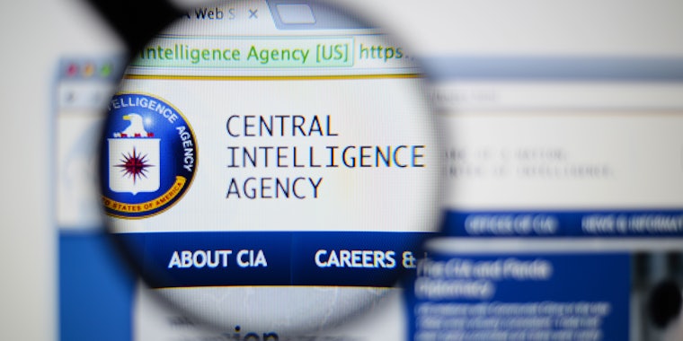 Magnifying glass over CIA website