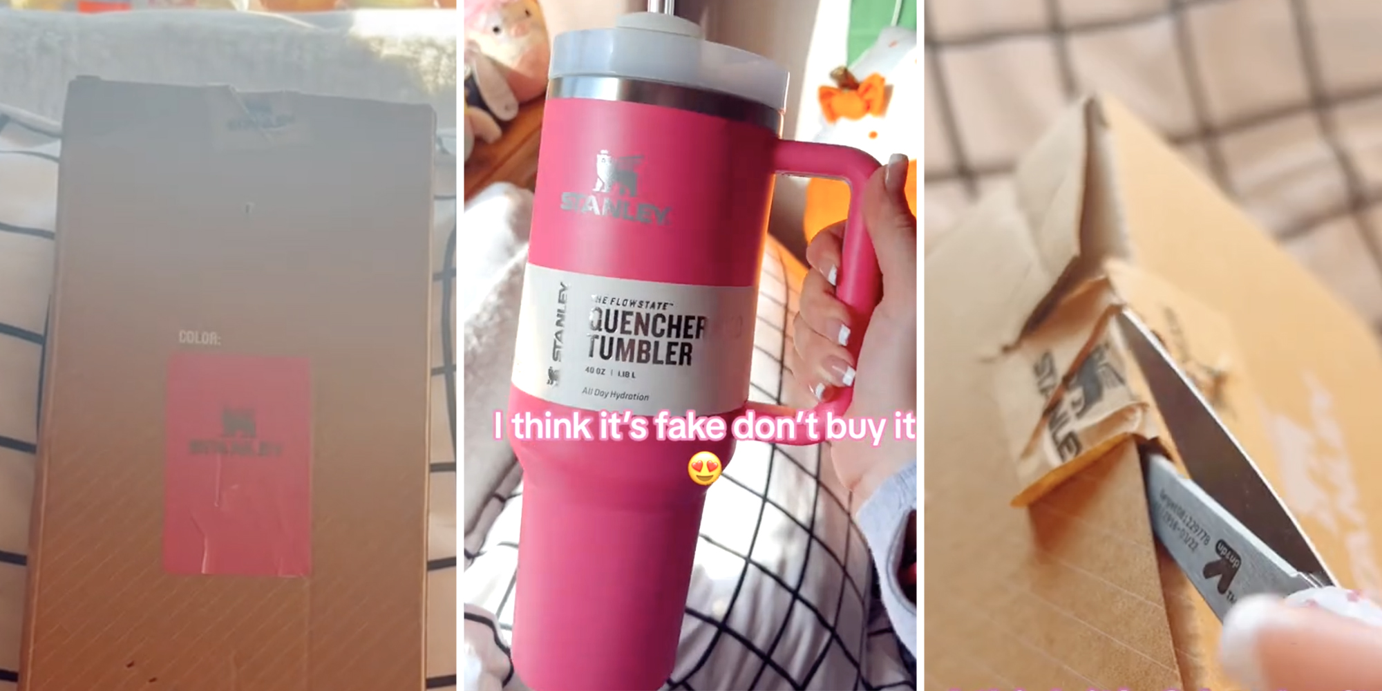 Customer Suspects Viral Pink Stanley Cup Is Fake   Fake Stanley Cup 