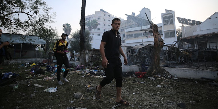 Al-Ahli hospital area after airstrikes in Gaza City, Oct. 18, 2023