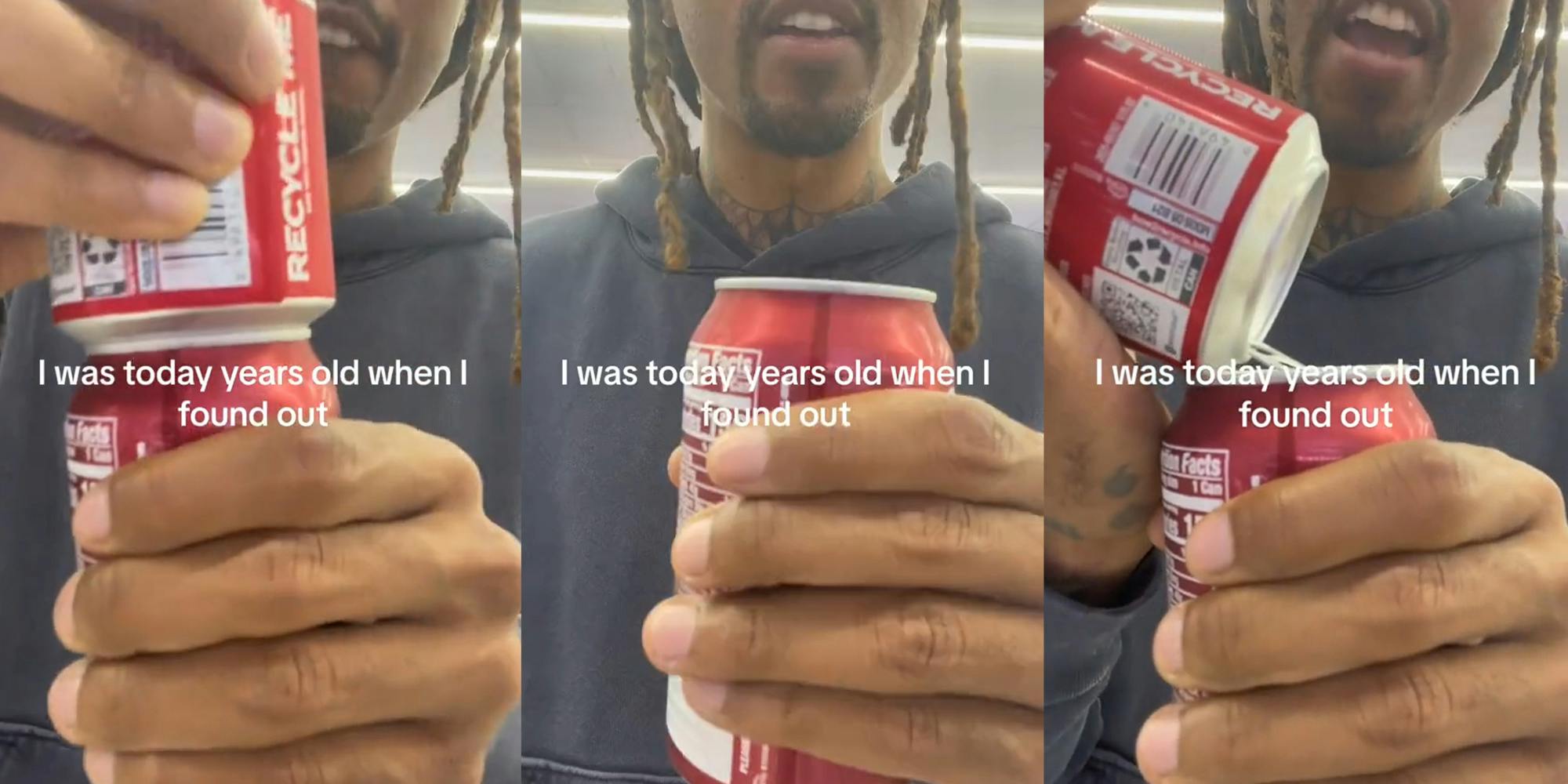 Man ‘finds out’ how to properly open soda cans