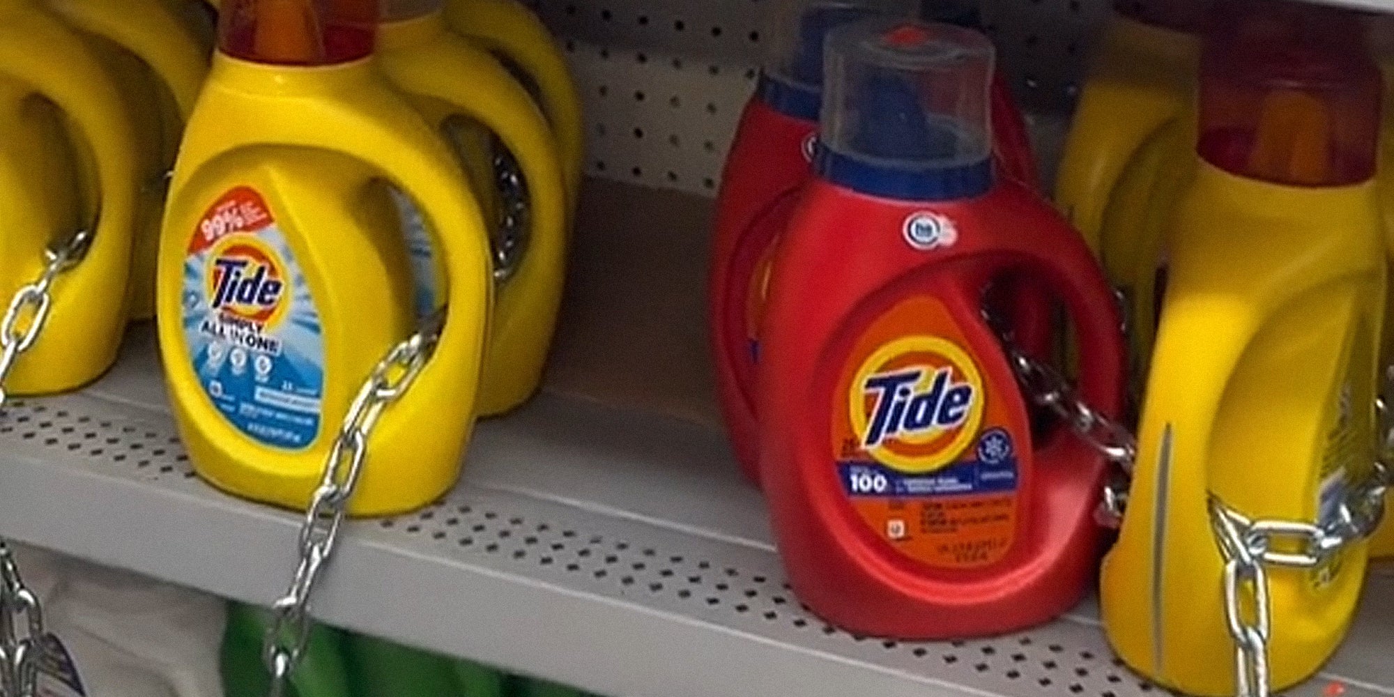 Grocery Store Locks Detergent Up With Chains to Prevent Theft